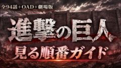 進撃の巨人の見る順番は？原作は全34巻。アニメ全94話とOAD・劇場版の位置